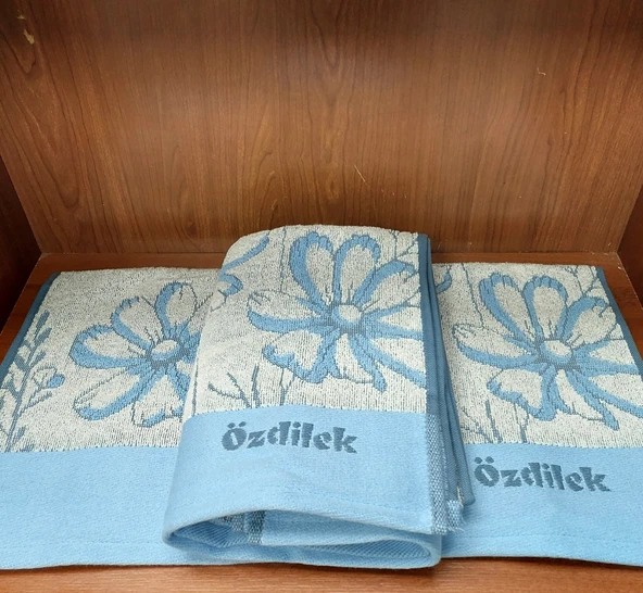 Özdilek 1 Adet Pamuk El-Yüz Havlusu (50x90)-Linka Mavi