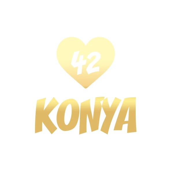 Kalpli 42 Konya Araba Sticker 17x17 Cm Gold