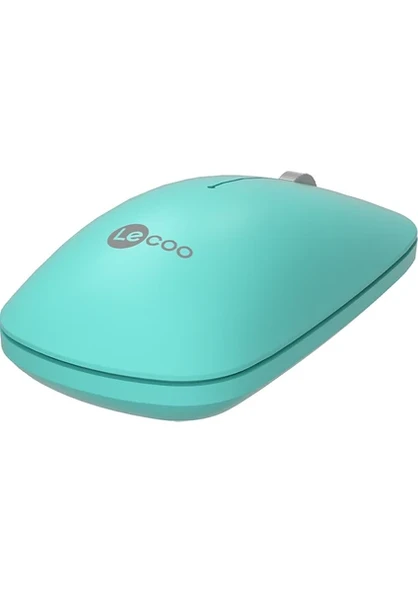 Lenovo Lecoo WS214 Turkuaz Sessiz Ergonomik Optik Kablosuz Mouse - 6