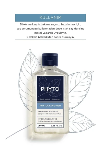 PHYTO Phytocyane Men Invigorating Shampoo Erkek Tipi Saç Dökülmesine Karşı Canlandırıcı Şampuan 250Ml - 2