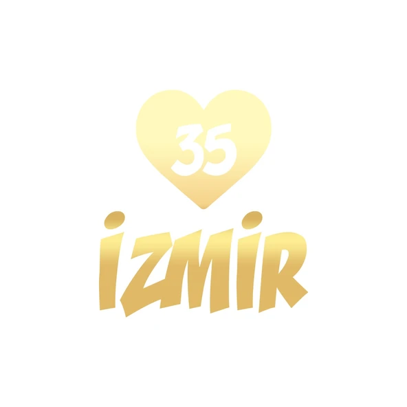 Kalpli 35 İzmir Araba Sticker 17x17 Cm Gold ürün görseli