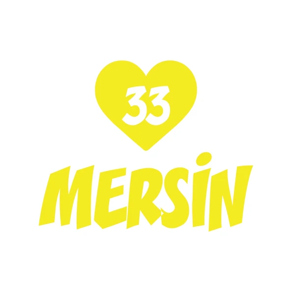 Kalpli 33 Mersin Araba Sticker 17x17 Cm Sarı