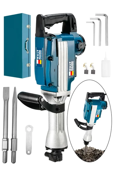 WaltMann Germany Büyük Tip Kırıcı Hilti Kavrama Kollu 16 kg 3 Metre Kablolu Mavi 65 mm - 2