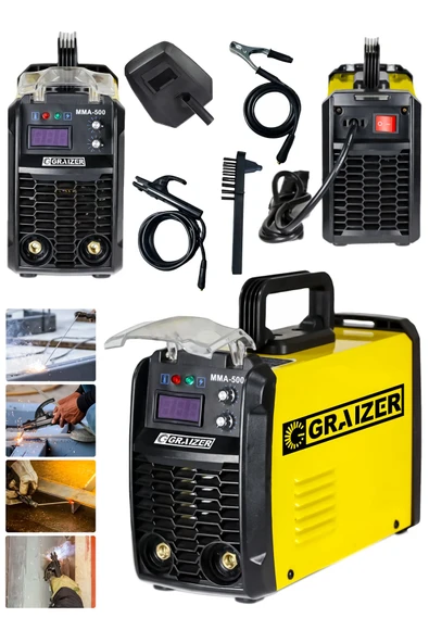 Graizer 300 Amper Inverter Mma-500 Mega Stıck Kaynak Makinesi-sarı