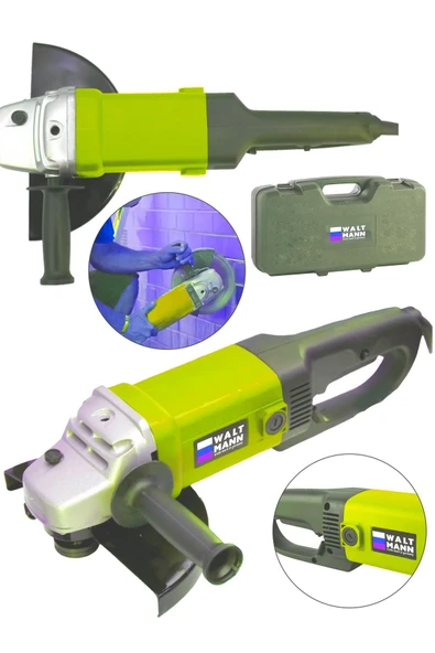 WaltMann Germany Ekstra Güçlü Metal Şanzıman 2800 W 230 Mm Büyük Sipiral Taşlama Sarı