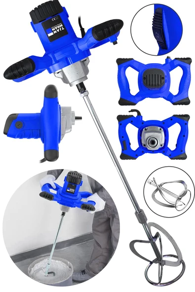 WaltMann Germany Devir Ayarlı 9600W Elektrikli Alçı Boya Harç Karıştırıcı - Mavi - Model