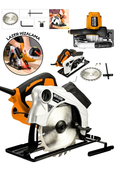 Graizer Powerforge Profesyonel Elektrikli Sunta Kesme Makinası Daire Testere-Turuncu