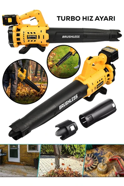 Graizer 21 V Çift Akülü Turbo Motor 2800 Rpm Yaprak Hava Üfleme Makinesi