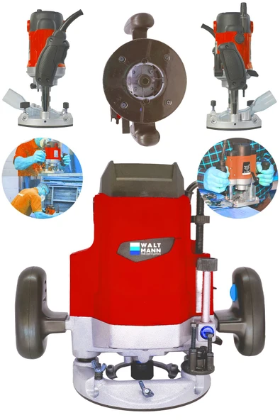 WaltMann 2600 Watt Freze Formika Traşlama Makinesi 12mm Kırmızı