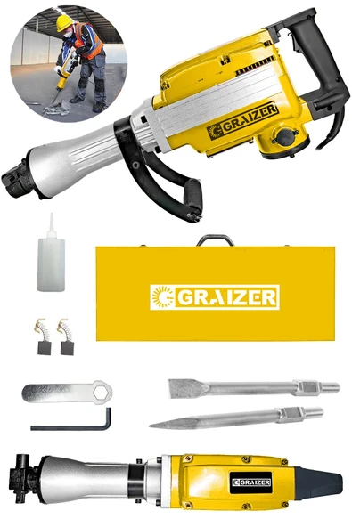 Graizer Powerforge 5800 Pro 17 Kg Büyük Tip Kırıcı Hilti 70 Joule Taşıma Çantalı-Sarı
