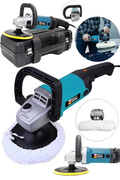WaltMann Devir Ayarlı Polisaj Makinesi 1800 Watt 180mm 6 Kademeli Pasta Cila Kiti Hediye