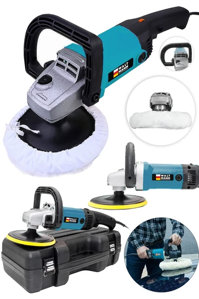 WaltMann Devir Ayarlı Polisaj Makinesi 1800 Watt 180mm 6 Kademeli Pasta Cila Kiti Hediye - 2