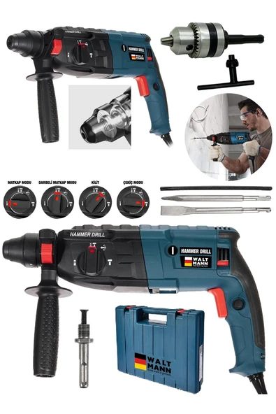 WaltMann Germany 1200w Kırıcı Delici Hilti Darbeli Matkap 2-28mm