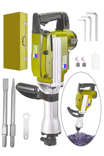 WaltMann Germany Büyük Tip Kırıcı Hilti Kavrama Kollu 16 kg 3 Metre Kablolu Sarı 65 mm