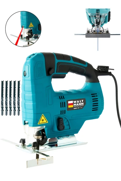 WaltMann Germany Professional Devir Ayarlı Dekupaj Bıçkı Testere Lazerli 1200 W - Turkuaz - No25