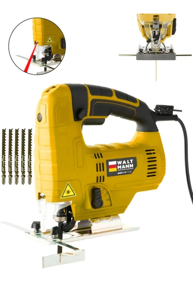 WaltMann Professional Devir Ayarlı Dekupaj Bıçkı Testere Lazerli 1200 W - Sarı
