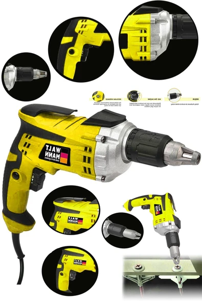 WaltMann Germany Profesyonel Alçıpan Vidalama Mavi 520watt - Sarı - Model