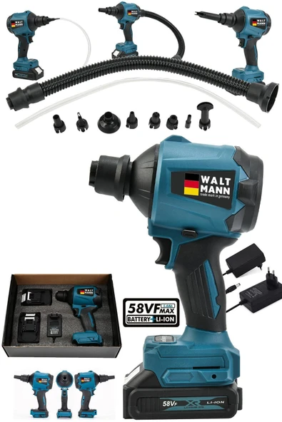 WaltMann Germany Yüksek Performanslı Çift Akülü Şarjlı Hava Pompası