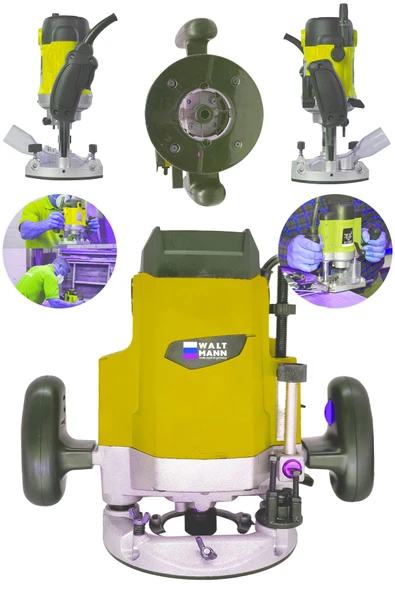 WaltMann 2600 Watt Freze Formika Traşlama Makinesi 12mm Sarı