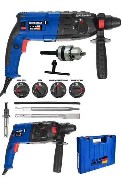 WaltMann Germany 1200w Kırıcı Delici Hilti Darbeli Matkap 2-28mm - Mavi - Model