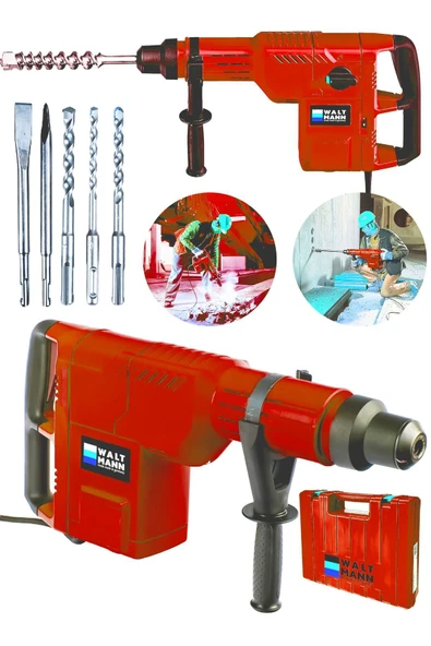 WaltMann Germany Profesyonel 4200 w 11 Kg Sds Max 3 Fonksiyonlu Kırıcı Delici Hilti Kırmızı