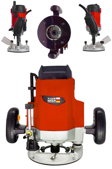 WaltMann Germany 2600 Watt Freze Formika Traşlama Makinesi 12mm - Kırmızı