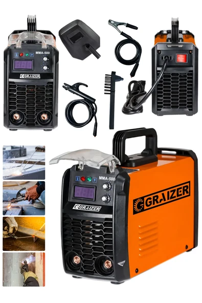 Graizer 300 Amper Inverter Mma-500 Mega Stıck Kaynak Makinesi-turuncu