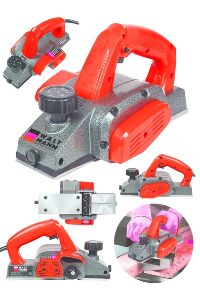 WaltMann 4200 W Sjs Bakir Sargili Metal Sanziman Motor Korumali Cift Bicakli Planya Makinesi kırmızı