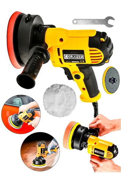 Graizer Powerforge 450w Elektrikli 125mm Dikey Polisaj Zımpara Makinesi-Sarı