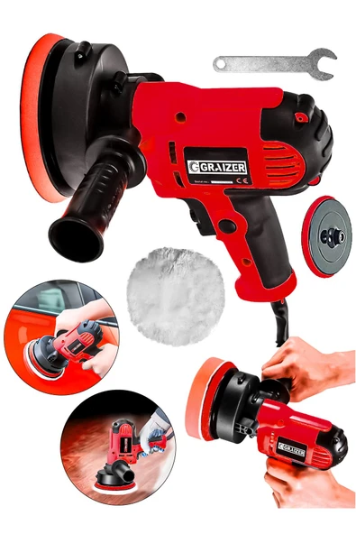 Graizer Powerforge 450w Elektrikli 125mm Dikey Polisaj Zımpara Makinesi-Kırmızı - 2