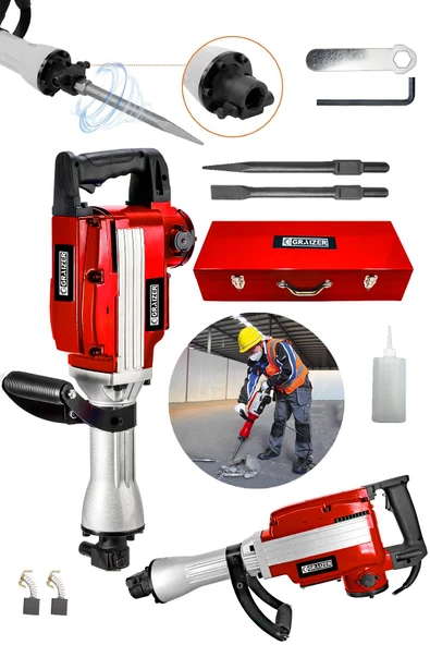 Graizer 1800w Darbeli 16 Kg Kırıcı Delici Hilti-Kırmızı