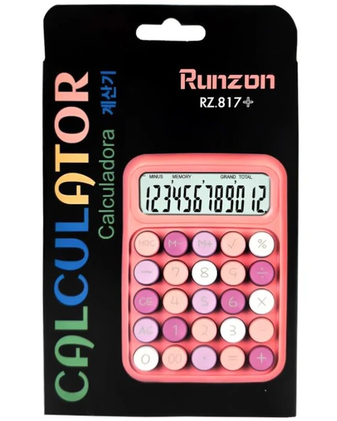 Runzon Renkli Elektronik Hesap Makinesi Turuncu RZ817 - 4