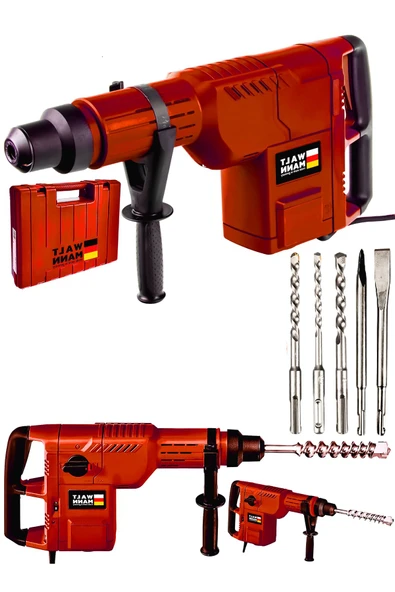 WaltMann Germany Profesyonel 4200 w 11 Kg Sds Max 3 Fonksiyonlu Kırıcı Delici Hilti - Kırmızı