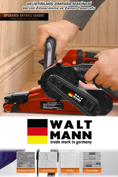WaltMann Germany 230V Elektrikli Vakumlu Tozsuz Cila Özellikli Tank Zımpara Makinesi Mavi Kırmızı - 2