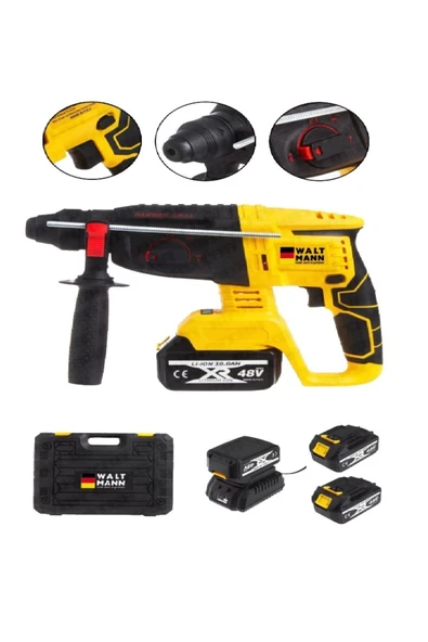 WaltMann Germany Tools Akülü 48v Kırıcı Delici Matkap - Sarı