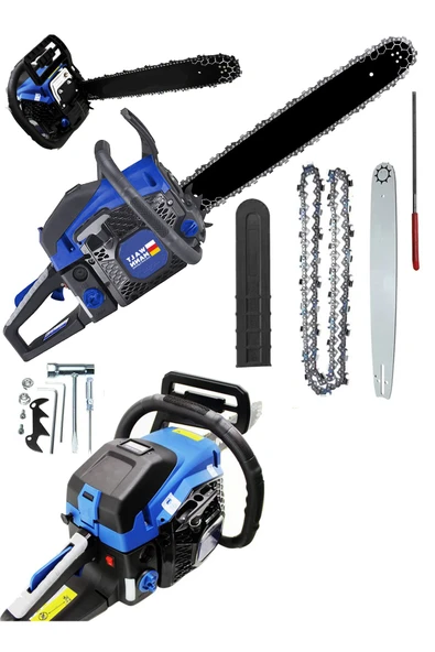 WaltMann Germany Ekstra Güçlü 52CC 2.9 HP 8000 Rpm BENZİNLİ Testere Mavi