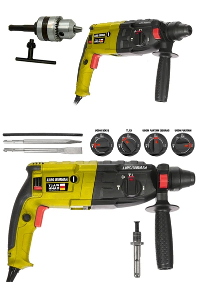WaltMann Germany 1200w Kırıcı Delici Hilti Darbeli Matkap 2-28mm - Sarı - 2