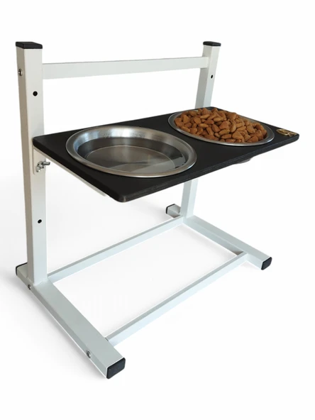 Büyük ve Orta Boy Köpekler İçin Ayarlanabilir 3 Yükseklikli Paslanmaz Çelik Mama ve Su Kabı Standı - Resim 4