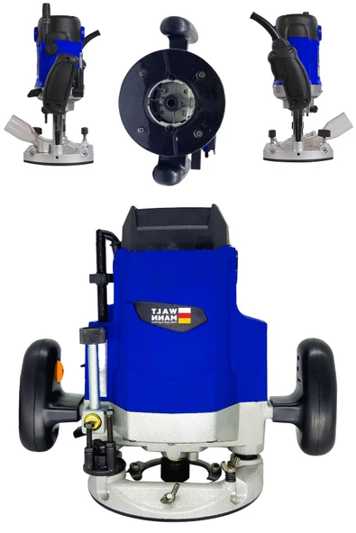 WaltMann Germany 2600 Watt Freze Formika Traşlama Makinesi 12mm - Mavi