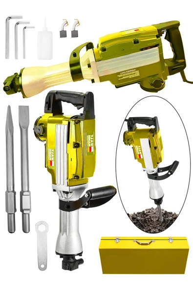WaltMann Germany Büyük Tip Kırıcı Hilti Kavrama Kollu 16 kg 3 Metre Kablolu Mavi 65 mm - Sarı