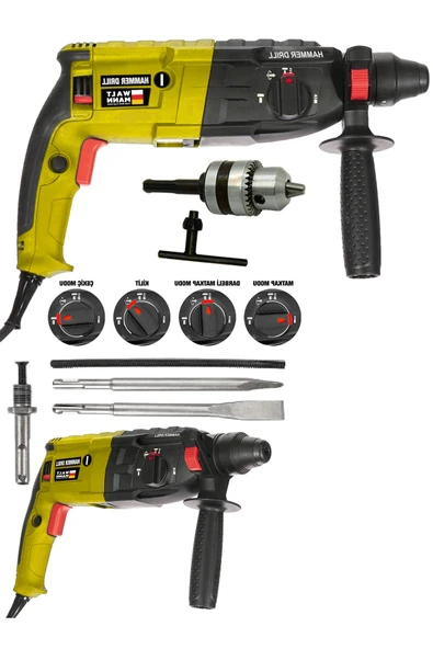 WaltMann Germany 1200w Kırıcı Delici Hilti Darbeli Matkap 2-28mm - Sarı