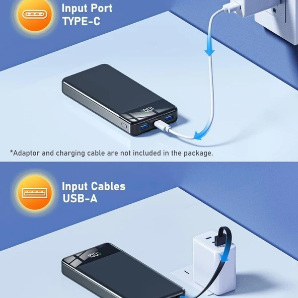 P20 16000 Mah  22.5w Hızlı Şarjlı Usb Çıkışlı Powerbank,  Seyahat Tipi Powerbank - 5