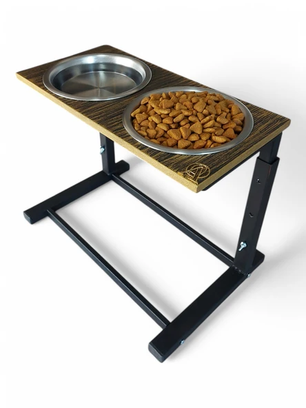 Büyük ve Orta Boy Köpekler İçin Ayarlanabilir 3 Yükseklikli Paslanmaz Çelik Mama ve Su Kabı Standı - Resim 3