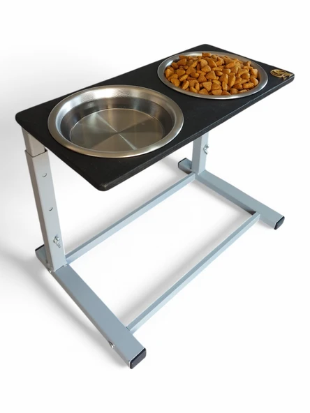 Büyük ve Orta Boy Köpekler İçin Ayarlanabilir 3 Yükseklikli Paslanmaz Çelik Mama ve Su Kabı Standı - Resim 4