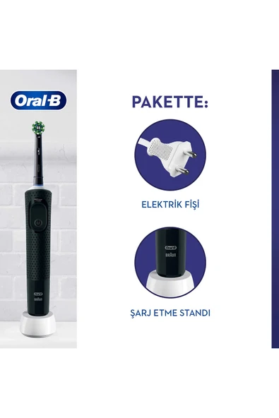 Oral-B D103 Vitality Pro Cross Action Şarjlı Diş Fırçası - Siyah - 3