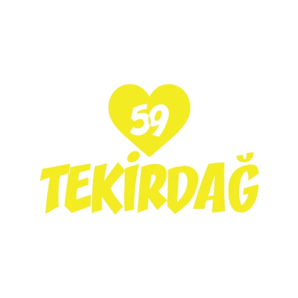 Kalpli 59 Tekirdağ Araba Sticker 17x17 Cm Sarı