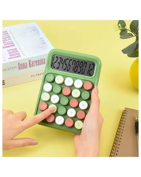 Runzon Renkli Elektronik Hesap Makinesi Yeşil RZ817 - 2