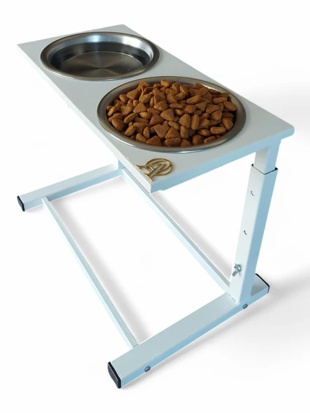 Büyük ve Orta Boy Köpekler İçin Ayarlanabilir 3 Yükseklikli Paslanmaz Çelik Mama ve Su Kabı Standı - Resim 3