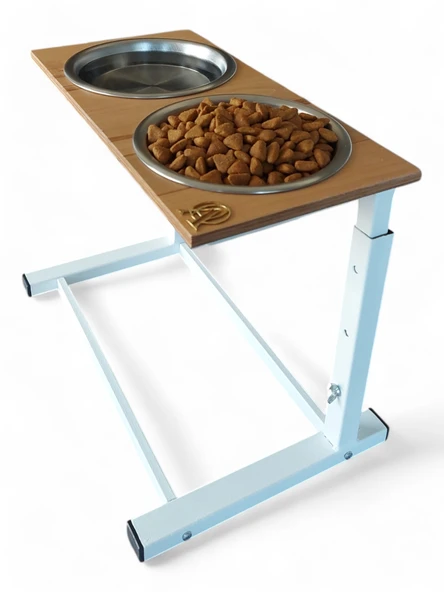 Büyük ve Orta Boy Köpekler İçin Ayarlanabilir 3 Yükseklikli Paslanmaz Çelik Mama ve Su Kabı Standı - Resim 3