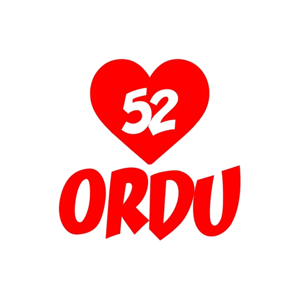 Kalpli 52 Ordu Araba Sticker 17x17 Cm Kırmızı